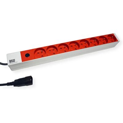Bachmann 333.4101 8AC Steckdosenleiste 1U Grau, Rot Stromverteiler Bachmann 333.4101 8AC Steckdosenleiste 1U Grau, Rot Stromverteiler