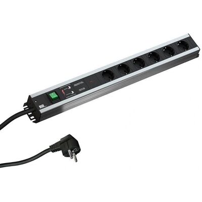 Bachmann 300.012 Verlängerungskabel 2m 6 Schutzkontaktsteckdosen Innen Aluminium, Schwarz - Steckerleiste Bachmann 300.012 Verlängerungskabel 2m 6 Schutzkontaktsteckdosen Innen Aluminium, Schwarz - Steckerleiste