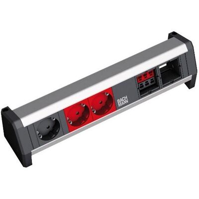 Bachmann 902.012 Rallonge - 3 Prises, Intérieur, Noir, Gris, Rouge Bachmann 902.012 Rallonge - 3 Prises, Intérieur, Noir, Gris, Rouge