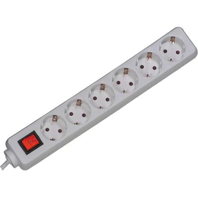Bachmann Mehrfachsteckdose - 6 Schuko-Steckdosen, 1,5m Kabel, Weiß Bachmann Mehrfachsteckdose - 6 Schuko-Steckdosen, 1,5m Kabel, Weiß