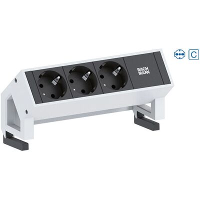 Bachmann - DESK2 - 3 outlets - Aluminium - Power strip - Publicité Bachmann - DESK2 - 3 outlets - Aluminium - Power strip - Publicité