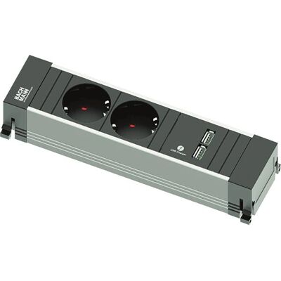 Bachmann Steckdosenleiste 2/1-fach schwarz - IP20 Bachmann Steckdosenleiste 2/1-fach schwarz - IP20