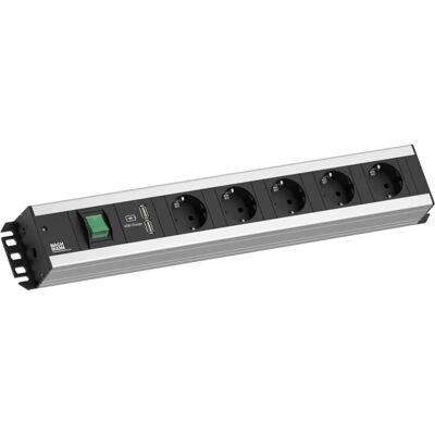 Bachmann Steckdosenleiste - 5-fach, USB, 90° Stecker Bachmann Steckdosenleiste - 5-fach, USB, 90° Stecker