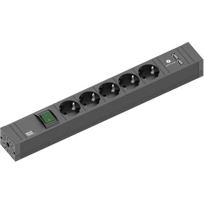 Modelo Bachmann 420.0021 - Regleta con USB, 5 Enchufes Modelo Bachmann 420.0021 - Regleta con USB, 5 Enchufes