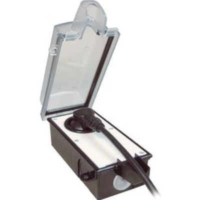 Bachmann 924.3491 Schwarze, Transparente abschließbare Außensteckdose - socket-outlet Bachmann 924.3491 Schwarze, Transparente abschließbare Außensteckdose - socket-outlet