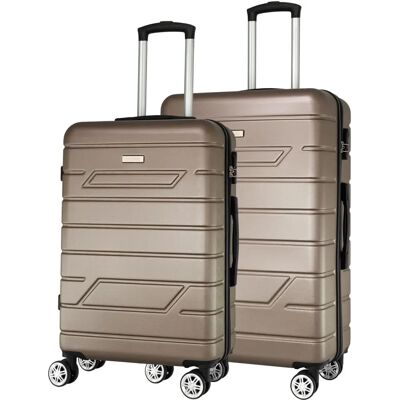 Nowi, Koffer, Bergamo 4 Rollen Kofferset 2-teilig, Bronze, (158 l, XL (ab 115l)) - Kofferset Nowi, Koffer, Bergamo 4 Rollen Kofferset 2-teilig, Bronze, (158 l, XL (ab 115l)) - Kofferset