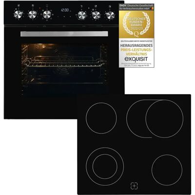 EXQUISIT EHE157-UBZ-020 - Schwarz - Elektro-Herd-Set EXQUISIT EHE157-UBZ-020 - Schwarz - Elektro-Herd-Set