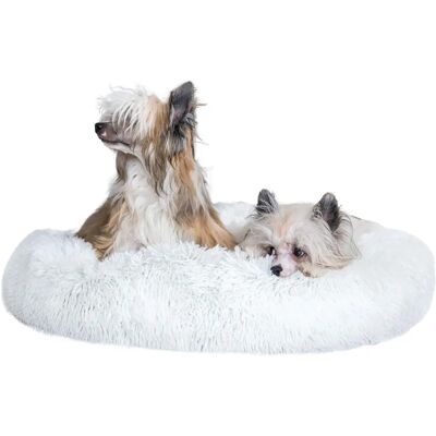 Karlie Agnes Rundes Plüsch-Hundebett - Weiß - 76x76x17cm Karlie Agnes Rundes Plüsch-Hundebett - Weiß - 76x76x17cm