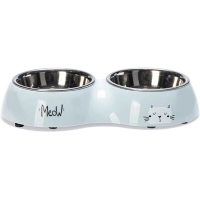Karlie Rana Diner Set - Doppelnapf-Set für Katzen - Edelstahl Karlie Rana Diner Set - Doppelnapf-Set für Katzen - Edelstahl