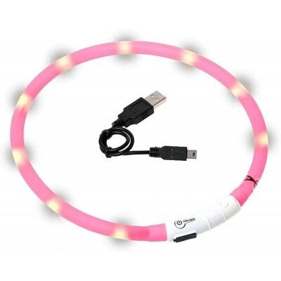 Karlie Flamingo Visio Light Oplaadbaar Halsband - Roze - 20-70 cm Karlie Flamingo Visio Light Oplaadbaar Halsband - Roze - 20-70 cm