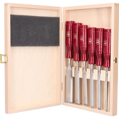 Kirschen Model 1103000 - 6-delig beitelset in houten doos - Beitels en beeldhouwgereedschap Kirschen Model 1103000 - 6-delig beitelset in houten doos - Beitels en beeldhouwgereedschap