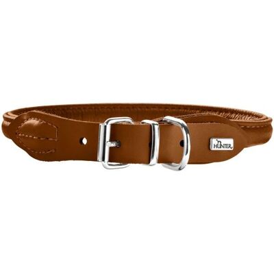 Hunter älgskinn hundhalsband - Mjuk & rund - 46-51cm - Cognac - M-L Hunter älgskinn hundhalsband - Mjuk & rund - 46-51cm - Cognac - M-L