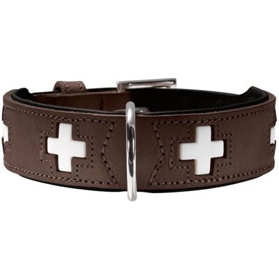 Hunter Swiss Hundehalsband - Verstellbares Leder, Schwarz & Braun Hunter Swiss Hundehalsband - Verstellbares Leder, Schwarz & Braun