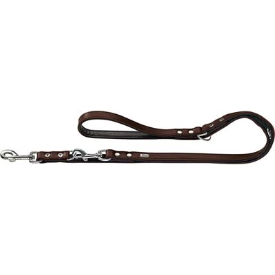 Hunter Basic justerbar läderhundkoppel - Träningskoppel, 2m, Brun, Svart Hunter Basic justerbar läderhundkoppel - Träningskoppel, 2m, Brun, Svart