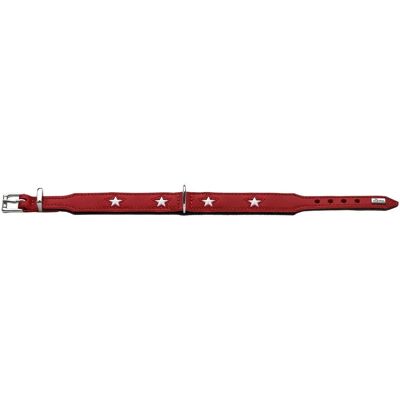 Hunter Magic Star Hondenhalsband - Eco Leer, Rood, M Hunter Magic Star Hondenhalsband - Eco Leer, Rood, M