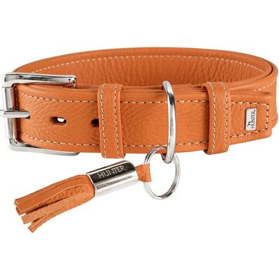 Hunter läderhalsband för hund - Cannes, M, 39-47 cm - Orange - Tillverkad i Tyskland Hunter läderhalsband för hund - Cannes, M, 39-47 cm - Orange - Tillverkad i Tyskland