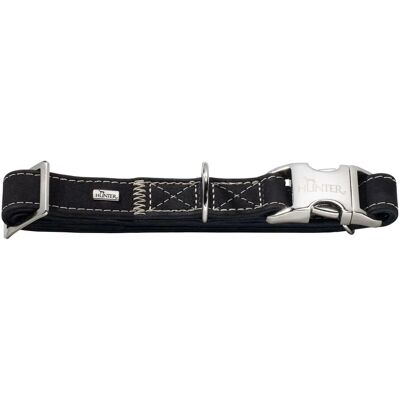 Hunter Modell 63874 Hundhalsband - Nubukläder, Aluminiumspänne, Svart Hunter Modell 63874 Hundhalsband - Nubukläder, Aluminiumspänne, Svart