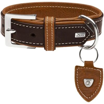 Hunter Juchten Leather Dog Collar - Dark Brown/Cognac - 30-38cm Hunter Juchten Leather Dog Collar - Dark Brown/Cognac - 30-38cm