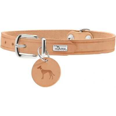Hunter Aalborg Leather Dog Collar - Natural, Adjustable Hunter Aalborg Leather Dog Collar - Natural, Adjustable