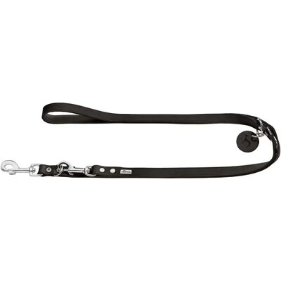 Hunter Adjustable Leather Dog Lead - 200cm - Black Hunter Adjustable Leather Dog Lead - 200cm - Black