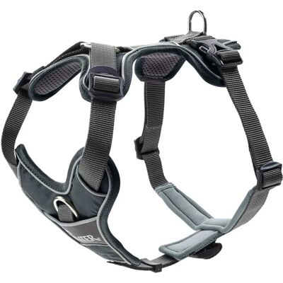 Hunter Grey Dog Harness - Adjustable, Reflective, Soft Padding - Y-Shape Hunter Grey Dog Harness - Adjustable, Reflective, Soft Padding - Y-Shape