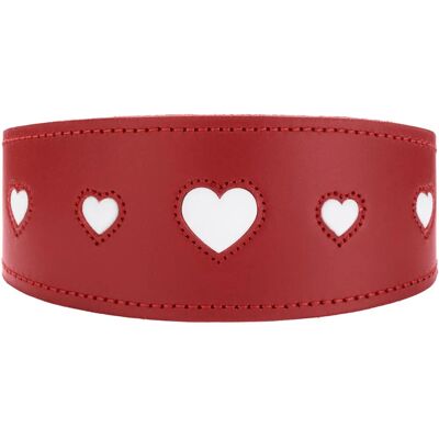 Hunter 69401 Dog Collar - Red Leather, S, Windhound Hunter 69401 Dog Collar - Red Leather, S, Windhound