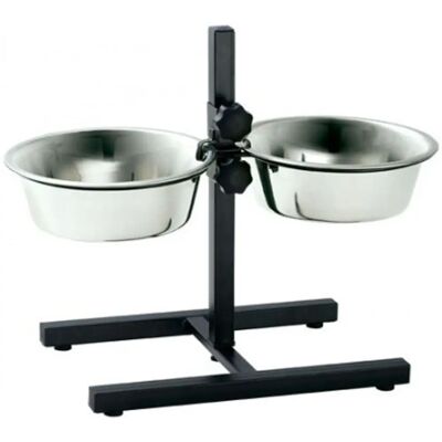 Distributore Hunter Basic per cani - Regolabile in altezza, Ciotole in acciaio inox Distributore Hunter Basic per cani - Regolabile in altezza, Ciotole in acciaio inox