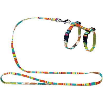 Set imbracatura e guinzaglio multicolore per cuccioli e gatti Set imbracatura e guinzaglio multicolore per cuccioli e gatti