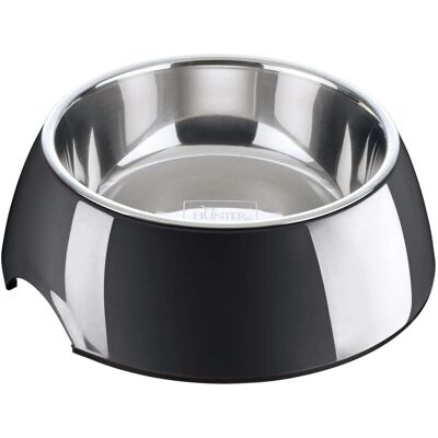 Hunter Dog Bowl - 1400ml - Melamine & Steel - Black Hunter Dog Bowl - 1400ml - Melamine & Steel - Black
