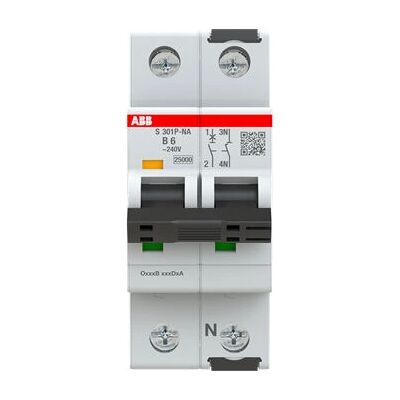 ABB S301P-B6NA - Disjoncteur Type B 1+N - Publicité ABB S301P-B6NA - Disjoncteur Type B 1+N - Publicité