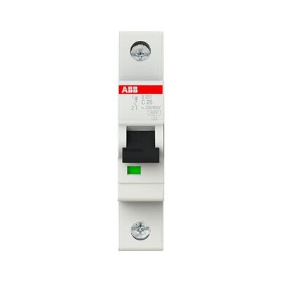 ABB S201-C25 Circuit Breaker - 25A, Type C, IP20, DIN Mount ABB S201-C25 Circuit Breaker - 25A, Type C, IP20, DIN Mount