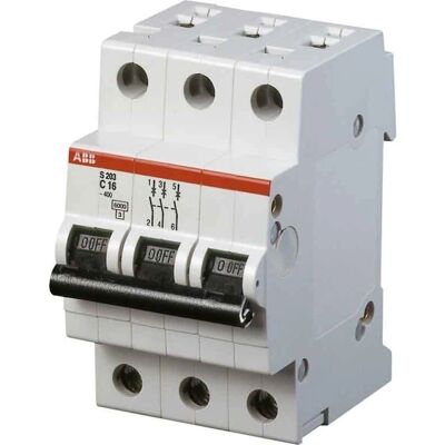 ABB Interruptor 3P 8A Curva C Sistema Pro M en carril DIN ABB Interruptor 3P 8A Curva C Sistema Pro M en carril DIN