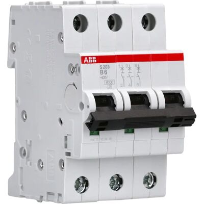 ABB 3P Circuit Breaker - 6A, B Curve, 6kA, System Pro M Compact ABB 3P Circuit Breaker - 6A, B Curve, 6kA, System Pro M Compact