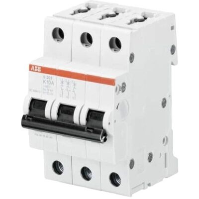 ABB S203-K16 Interruptor automático 3P 16A - Tipo K, Montaje en DIN ABB S203-K16 Interruptor automático 3P 16A - Tipo K, Montaje en DIN