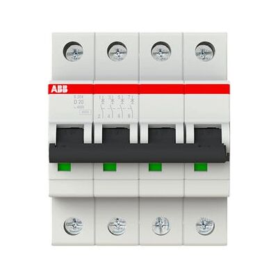 ABB S204-D20 Interrupteur Automatique - 4 Modules, 20A, Type D, 6kA - Montage sur rail DIN - Publicité ABB S204-D20 Interrupteur Automatique - 4 Modules, 20A, Type D, 6kA - Montage sur rail DIN - Publicité