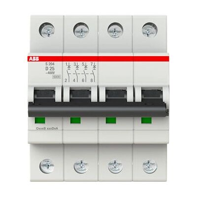 ABB S204-D25 Disjoncteur - 4P, 25A, 6kA - Montage sur rail DIN - Publicité ABB S204-D25 Disjoncteur - 4P, 25A, 6kA - Montage sur rail DIN - Publicité