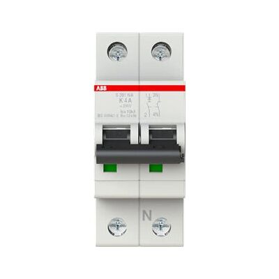 ABB S201-K4NA Schutzschalter - 4A, Typ K, 1-polig + N ABB S201-K4NA Schutzschalter - 4A, Typ K, 1-polig + N
