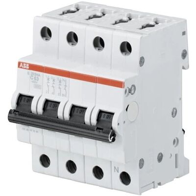 ABB S203-C6NA - Interruptor magnetotérmico 6A Curva C 4P ABB S203-C6NA - Interruptor magnetotérmico 6A Curva C 4P