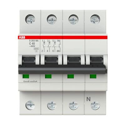ABB S203-C40NA Schutzschalter Typ C 3+N - Schalter ABB S203-C40NA Schutzschalter Typ C 3+N - Schalter