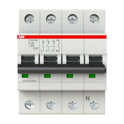 ABB S203-D20NA - 3P+N Schutzschalter - Typ D ABB S203-D20NA - 3P+N Schutzschalter - Typ D
