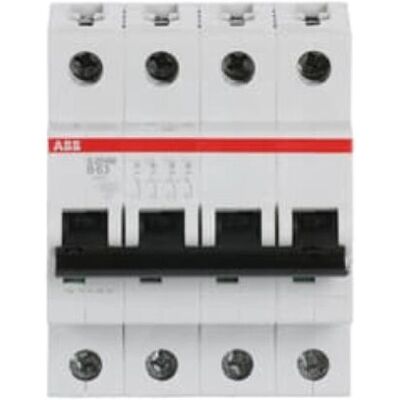 ABB S204M-B63 Automat - 4 poler, 63A, B-kurve, 10kA ABB S204M-B63 Automat - 4 poler, 63A, B-kurve, 10kA