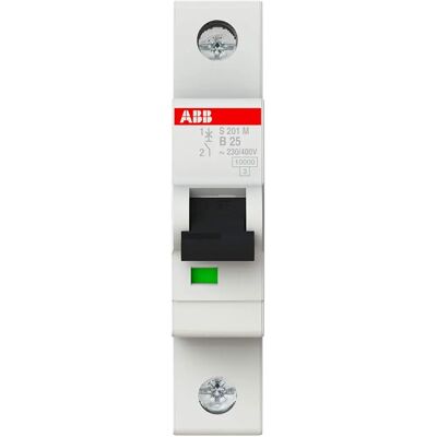 ABB S201M-B25 25A Type B Circuit Breaker - System Pro M Compact ABB S201M-B25 25A Type B Circuit Breaker - System Pro M Compact