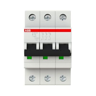 ABB S203M-B13 Disyuntor - Tipo B, 3 módulos, 13A, 10kA, IP20 ABB S203M-B13 Disyuntor - Tipo B, 3 módulos, 13A, 10kA, IP20