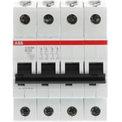 ABB S204M-B32 4-poliger Leitungsschutzschalter - 10kA, 32A, B-Char, DIN-Schiene ABB S204M-B32 4-poliger Leitungsschutzschalter - 10kA, 32A, B-Char, DIN-Schiene
