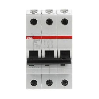 ABB S203M-C4 Interruptor Automático - Tipo C, 3 Polos, 4A ABB S203M-C4 Interruptor Automático - Tipo C, 3 Polos, 4A