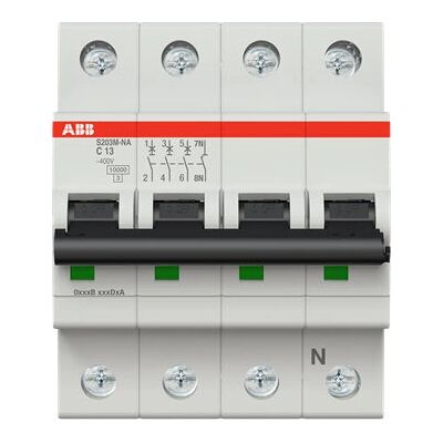 ABB S203M-C13NA Disjoncteur - 13A, 3+N, IP20 - Publicité ABB S203M-C13NA Disjoncteur - 13A, 3+N, IP20 - Publicité