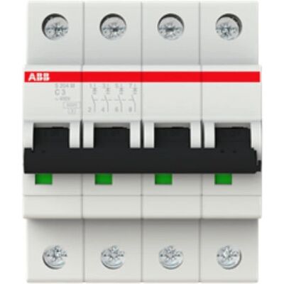 ABB S204M-C3 Schutzschalter - 4-polig, 3A, C, IP20 ABB S204M-C3 Schutzschalter - 4-polig, 3A, C, IP20