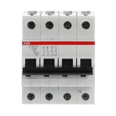 ABB S203-C50NA Schutzschalter - Typ C 50A 3+N ABB S203-C50NA Schutzschalter - Typ C 50A 3+N