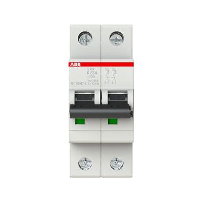 ABB S202-K63 Miniatur-Schutzschalter - 2-polig, 63A, Typ F ABB S202-K63 Miniatur-Schutzschalter - 2-polig, 63A, Typ F