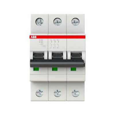 ABB S203-D63 Leitungsschutzschalter - Typ D, 3-polig, 63A ABB S203-D63 Leitungsschutzschalter - Typ D, 3-polig, 63A